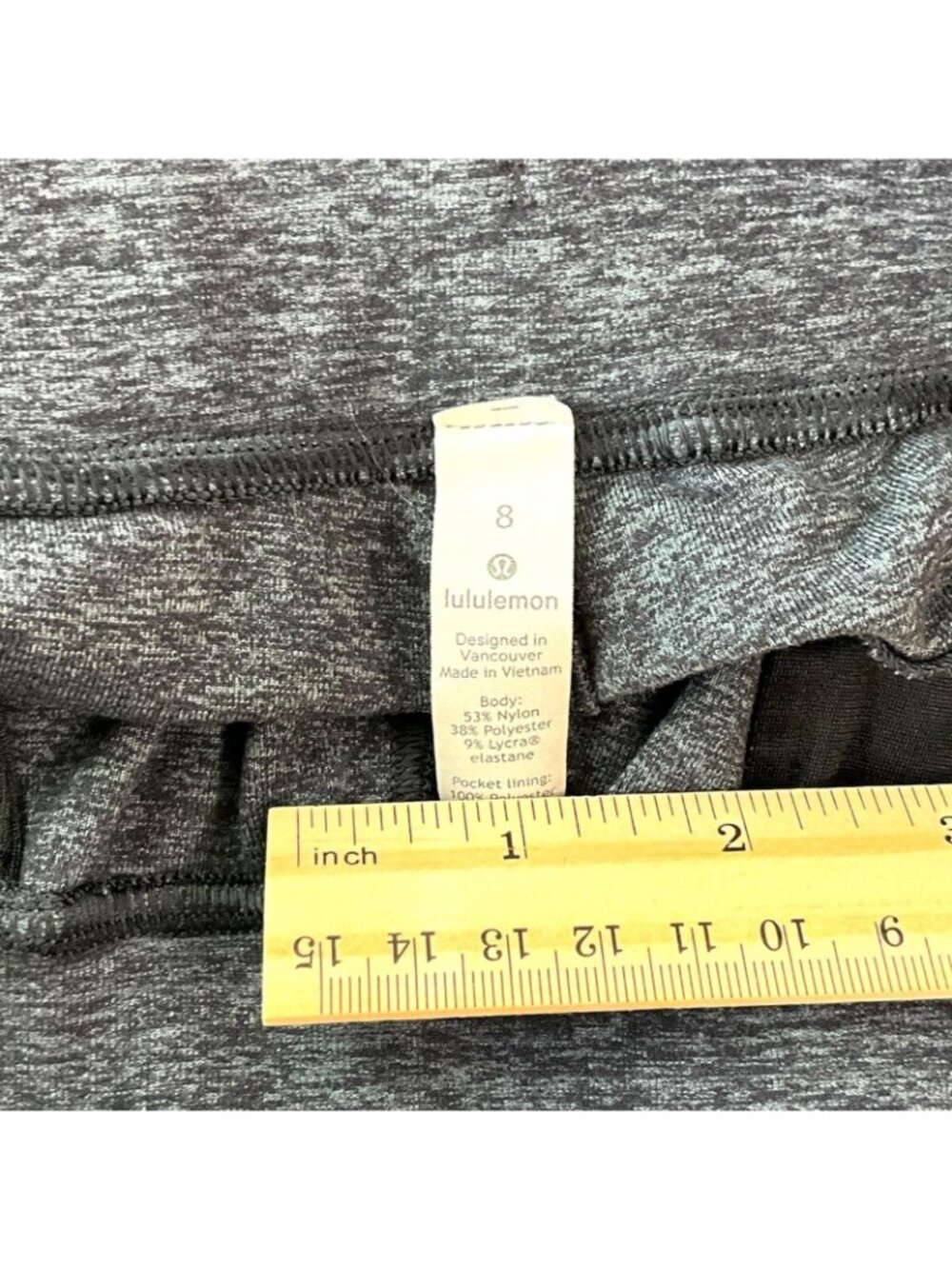 Lululemon Ready To Rulu Pant Heathered Dark Cast Black Womens 8 Pockets - Picture 5 of 9